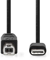 Nedis CCGL60650BK10 USB-C dugó - USB- B dugó (USB C - USB B) kábel, 480 Mbps, 1m