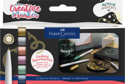 Faber-Castell Set 6 markere creative goldfaber Faber-Castell, culori metalizate, 1.5 mm (FC161107)