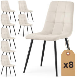 AKORD NERO Étkezőszék Welúr Bézs Fekete Lábakkal 8 db-os Szett (8xNEROBEI)