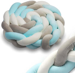 RicoKids 2M Kék Szürke Antiallergén Fonott Rácsvédő Babapozicionáló