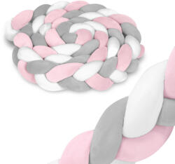 RicoKids Fonott Ágyrács Védő 3M Rózsaszín-Szürke