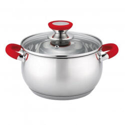 Voltz Oala Oliver Voltz OV51210N26 , 26 cm, 7.7 L, Inductie, Manere silicon, Inx/Roşu (OV51210N26 red)