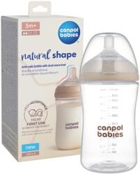 Canpol babies Canpol babies, Natural Shape, biberon cu tetina doua zone, 260 ml
