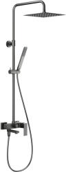 Armatura Logon Gun Metal Grey set cadă și duș perete cu duș de ploaie grafit 5136-925-61 (513692561)