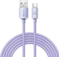 Baseus CAJY000505 Crystal Shine Series Cablu de Date USB - USB-C 100W 2m Violet