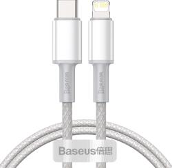 Baseus High Density Braided Series Cablu de date cu încărcare rapidă USB-C - Lightning 20W 1m Alb