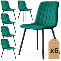 AKORD LIVO Tapicerowane Krzesło Welur Butelkowa Zieleń Pikowane 6 db (6xLIVOBOG)