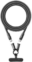 Ttec Data кабел , огърлица ttec ExtremeCable Hip Multifunctional Extra Durable USB-C-USB-C 60W PD/QC 120cm Fast Charge/Data Cable - Сив