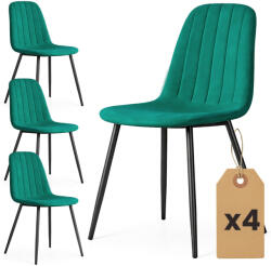 AKORD LUMO Kárpitozott velúr szék, palackzöld, fekete lábakkal, 4 db (4xLUMOBOG)