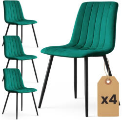 AKORD LIVO Étkezőszék Welur Butelkowa Zöld Fekete Lábakkal 4 db (4xLIVOBOG)