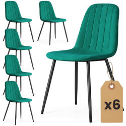 AKORD LUMO kárpitozott szék welur butelkazöld fekete lábakkal 6 db (6xLUMOBOG)