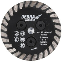 Dedra HP1010 Gyémánt vágótárcsa folyamatos (száraz vágásra) csempe/kő/kerámia 50mm, M14 (HP1010)