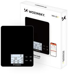 Wozinsky WIK-10 Okos Konyhai Mérleg Digitális Kijelzővel, Bluetooth Alkalmazással - Fekete