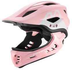 ROCKBROS TT-32001 Rabbit gyerek kerékpáros sisak levehető állrésszel S méret (48-52) - rózsaszín