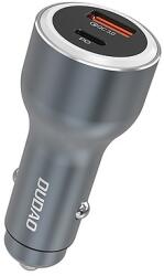 Dudao R4Ultra 120W Power Delivery gyorstöltő LED autós töltő USB-A USB-C - szürke