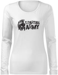 DRAGOWA Slim női hosszú ujjú póló Aristón, fehér 160g/m2