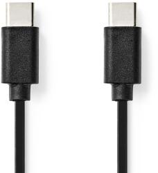 Nedis CCGL60700BK10 USB-C apa - USB-C apa 2.0 Adat és töltő kábel - Fekete (1m) (CCGL60700BK10) (CCGL60700BK10)