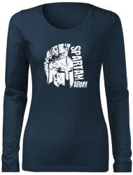 DRAGOWA Slim női hosszú ujjú póló León, sötétkék 160g/m2