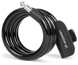 Wozinsky WPB-01R hordozható kerékpárzár lopásgátló kábellel és 2 kulccsal elektromos kerékpárokhoz és motorkerékpárokhoz - fekete