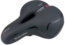 Velotech Comfort unisex komfort nyereg, 255 x 215 mm, anatómikus, gumirugós, fekete