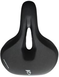Velotech City unisex komfort nyereg, 265 x 215 mm, anatómikus, fekete