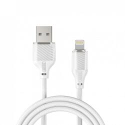 XO Cablu USB-A la Lightning 5A Transparent/Alb brodat 1m, XO NB291 (XO-NB291-ALB)