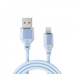 XO Cablu USB-A la Lightning 5A Transparent/Blue brodat 1m, XO NB291 (XO-NB291-BLUE)