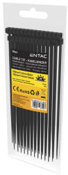 Entac kábelkötegelő 100x2, 5 mm fekete gyorskötöző UV-álló 50db/csomag ECT-2.5-100-B (ECT-2.5-100-B)
