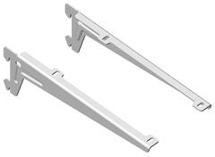  Fém fali polctartó szögkonzol, két horgas (48 cm) fehér, 2 db (1705006)