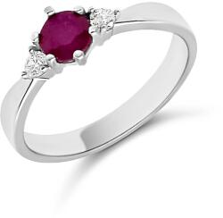 ÉkszerM Fehérarany Rubin Köves Gyűrű (méret: 57) AU 96967