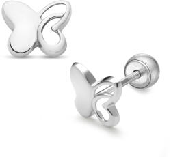 Lisa félig áttört pillangós gyerek fülbevaló gömbzárral - JTAG-0311-18 (JTAG-0311-18)