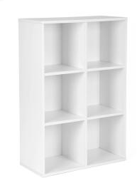 VASAGLE LBC203D 3-szintes Könyvespolc 6 Rekeszes Tárolópolc Fehér (EUZ-LBC203DV1) - prodis