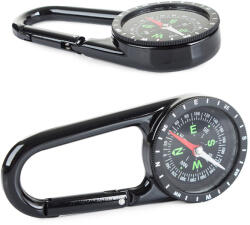  Fém turista iránytű, karabinerrel (v14198)