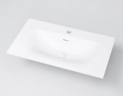 MARMY Crystal beépíthető öntött márvány mosdó 80x46, fényes fehér 80 8416 08 11 10 (80 8416 08 11 10)