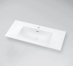 MARMY Crystal öntött márvány mosdó 100x46 cm túlfolyóval, fényes fehér 808417101110 (80 8417 10 11 10)