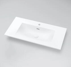 MARMY Crystal beépíthető öntött márvány mosdó 90x46, fényes fehér 808404091110 (80 8404 09 11 10)