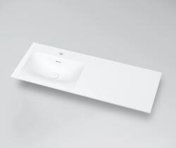 MARMY Crystal balos öntött márvány mosdó 120x46 cm, túlfolyóval, fényes fehér 808419123110 (80 8419 12 31 10)