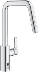GROHE QuickFix Start elemes működtetésű elektronikus konyhai mosogató keverőcsap kihúzható zuhanyfejjel, króm 1012430000 (1012430000)