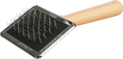 TRIXIE Wood Soft Brush | Kisméretű puha kefe fa nyéllel kutyák és macskák részére - 6 × 13 cm
