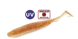 Molix RA Shad 3.8" / #147 - UV Orange/Red Gold Flake gumihal (W-8058341415290)