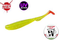 Molix RA Shad 3.8" / #639 - UV Tournament Chartreuse Orange Tail gumihal (W-8059692347513)