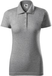 MALFINI Tricou polo femei Single J - Gri închis prespălat | M (2231214)