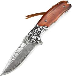 HARAHU NE-31697 damaszk outdoor összecsukható kés - Barna KP31697