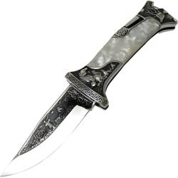 HARAHU Kültéri összecsukható kés A3188 - Fehér / Ezüst KP39442