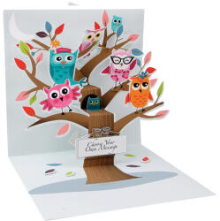  Popshots képeslap, négyzet, baglyok a fán (PS1034)