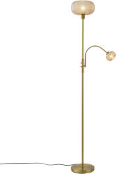 QAZQA Smart vloerlamp messing met amber glas 2-lichts incl. Wifi - Brianna (111321)