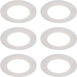 QAZQA 6 darabos süllyesztett spotlámpa készlet fehér, LED-del, 3 lépésben dimmelhető IP65 - Blanca (111264)