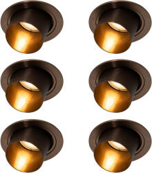 QAZQA 6 darabos modern süllyesztett spotlámpa készlet sötét bronz kerek dönthető - Installa (111269)