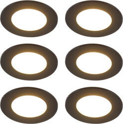 QAZQA 6 darabos modern süllyesztett spotlámpa készlet fekete, LED-del, 3 lépésben dimmelhető, IP65 - Blanca (111265)