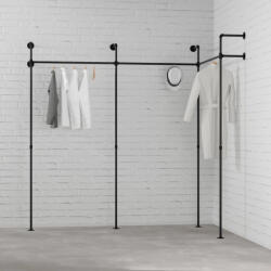 WALTECO DARIO III CORNER - Rusticline gardróbszekrény szett, falra szerelhető, 2220x1110x2300mm (WT-3198)